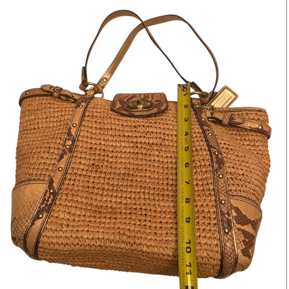 Coach Python Straw Natalie Tote 16839 - Picture 13 of 13